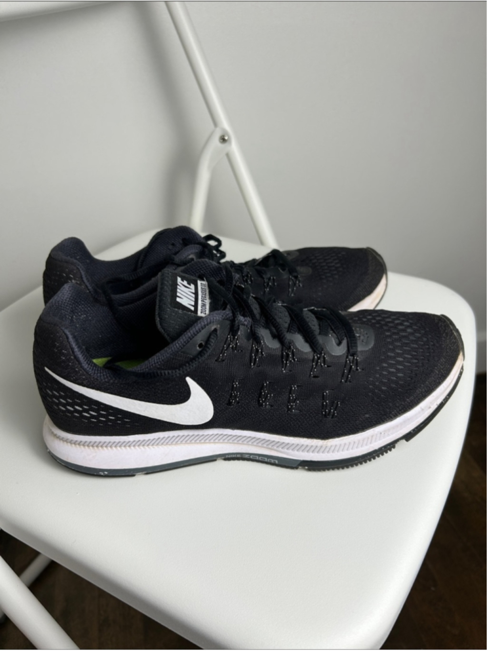 Nike Air Zoom Pegasus 33 Running Shoes Black White Size 10 EU 42 831356-001 - Picture 5 of 8
